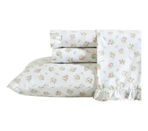 Laura Ashley Roseford Orange Floral Queen SheetSet