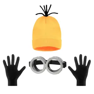 Costumes And Props 4PCS Halloween Accessories - Yellow Hat, Decorative Prop Glasses - Polyester, Anime Themed Party Supplies, Halloween Costume For Adult