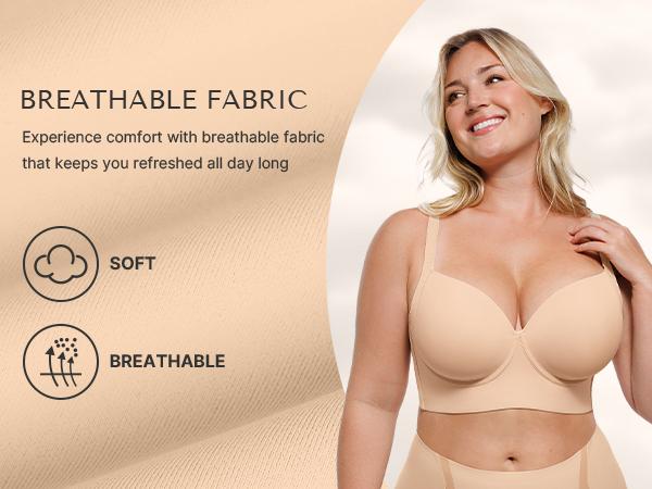 SHAPELLX Bare Essentials AirSlim Back Smoothing Underwire Push-Up Bra Supportive Underwire Bra Underwired