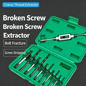 Heavy Duty Steel Screw Extractor Set, for Removing Broken & Stripped Bolts and Damaged Screws Easily