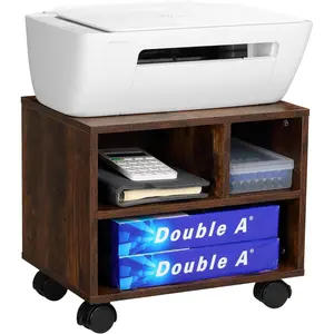 Versatile Printer Stand Adjustable Height with Storage -3 Tiers Office Printer Cart Compatible with Most Printer Models Perfect for Home or Office Organization