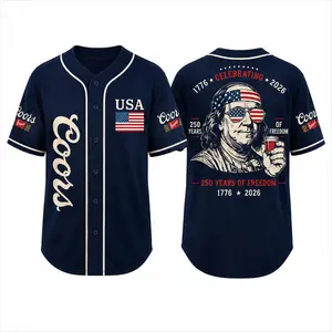 Choice C.Coors Banquet USA Baseball Jersey, 1776 2026 Patriotic Beer Inspired Button Up Shirt, America 250 Years Freedom Jersey