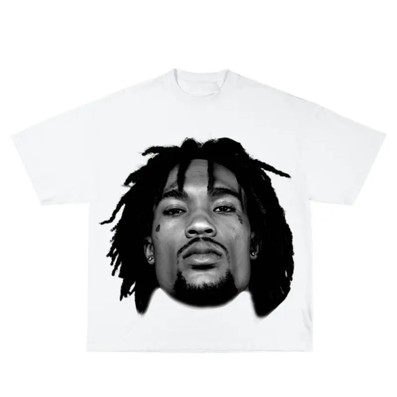 Hunxho Inspired Vintage Graphic T-shirt Heavy Cotton Tee Basketball 90 s Styled Shirt Hiphop Vibes Y2K Aesthetic Throwback Classic Big Face Celebrity Tee