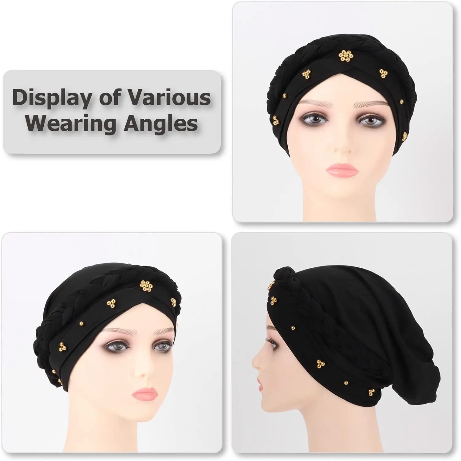 African Women's Pre-Tied Twisted Turban Caps - Head Scarf Hair Wraps Cover Beanie for Chemo Cancer Headwear Fashionable Headwear Accessories for Daily Wear and Special Occasions African Women's Pre-Tied Twisted Turban Caps - Head Scarf Hair Wraps Cover Beanie for Chemo Cancer Headwear Fashionable Headwear Accessories for Daily Wear and Special Occasions