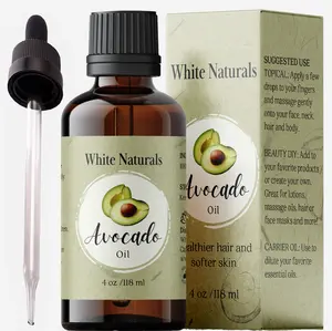 Organic Avocado Oil Unrefined, Pure & Natural, Cold Pressed, Moisturizing for Skin Care, Massage, Hair Growth, and to Dilute Essential Oils, Carrier Oil For Aromatherapy 4oz