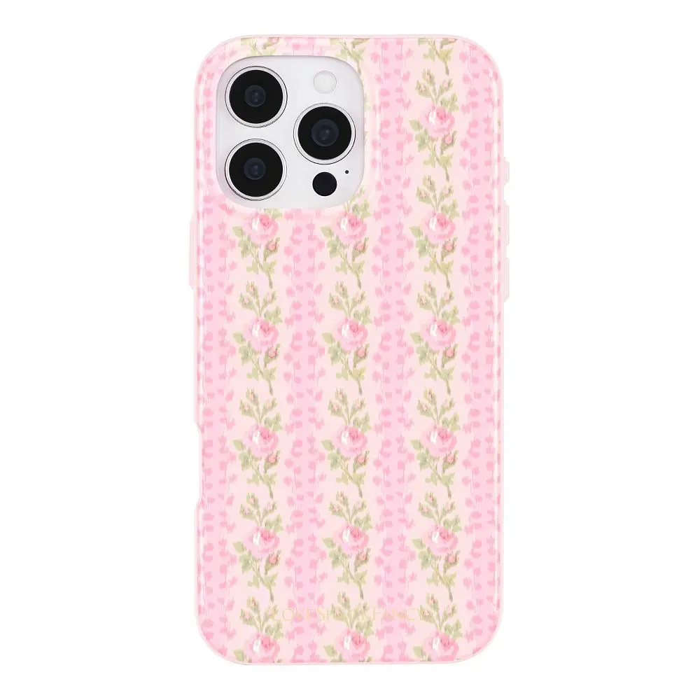 LoveShackFancy – Case-Mate Blooming Heirloom iPhone 16 Pro Max Case with MagSafe Strawberry Macaroon