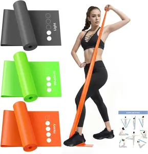 WSAKOUE 4.9ft  Resistance Loop Exercise Bands for Home Fitness, Yoga Pilates, Stretching, Strength Training, and Physical Therapy - Elastic Workout Bands Set, Ideal for Women & Men