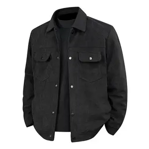 Men's Slim Fit Long Sleeve Solid Color Jacket Casual Fashion Lapel Shirt Coat for Everyday Wear and Layering Classic Menswear winter outfits men puffer jacket men heated jacket fur coat winter jacket jacket men winter western clothing