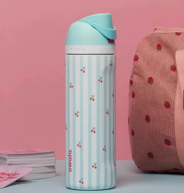 Limited Edition Owala FreeSip Birthday Bash Pillow Fight Cherry 24oz / 32oz Water Bottle – Insulated Stainless Steel Tumbler, Leakproof Straw Lid, BPA-Free Travel Cup