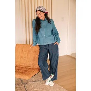 *NEW* Limited Edition Melek Cropped Denim Shirt - Light Wash