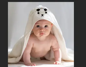 Ioly's Baby Hooded Towel for Kids - Soft and Absorbent (Large -41" x 41") with Hood for Toddlers and Babies, Cartoon Animal Design