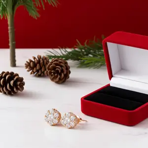 King of Blings 1.50ct Cubic Zirconia 925 Yellow Silver Floral Stud Earrings for Women with Screw Backs & Gift Box 20567Y-A19KOB