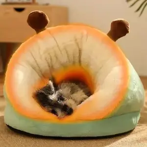 Warm Small Dog Kennel Bed – Breathable Slippers-Shaped Pet House, Foldable & Washable Dog Bed for Cats and Dogs dog  beds