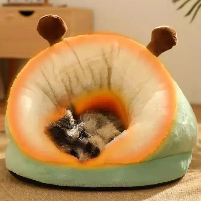 Warm Small Dog Kennel Bed – Breathable Slippers-Shaped Pet House, Foldable & Washable Dog Bed for Cats and Dogs dog  beds