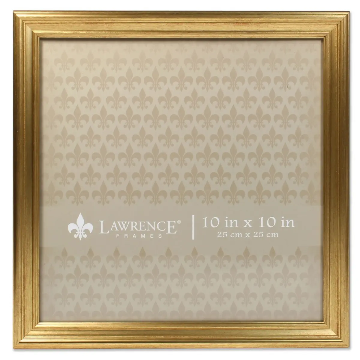 212 MAIN 10x10 in. Square Wooden Gold Sutter Burnished Finish Glass Photo Frame - Baby & Maternity Room Decor, Baby Furniture Wall Accent, Design