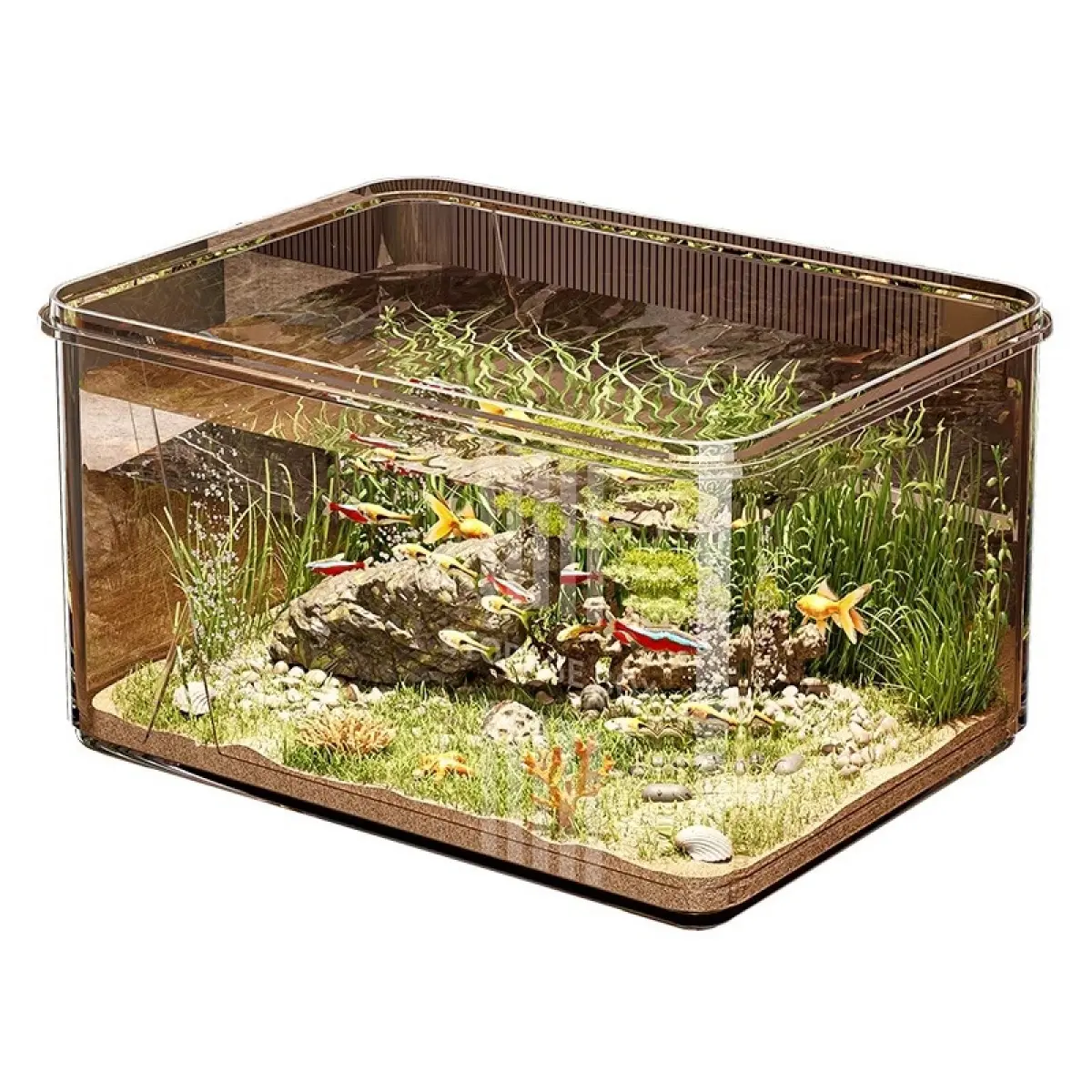 Clear Small Aquarium 10 Gallon Tank Desktop Mini Acrylic Fish Tank for Home Office Betta Goldfish Thick Turtle Tank Reptile Terrarium Enclosure Pet Stuff