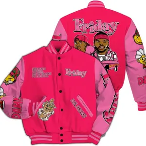Varsity Jacket To Match Air VaporMax Plus Triple Pink - Friday Sneaker Stress Style All Over Print AYPA DGI7