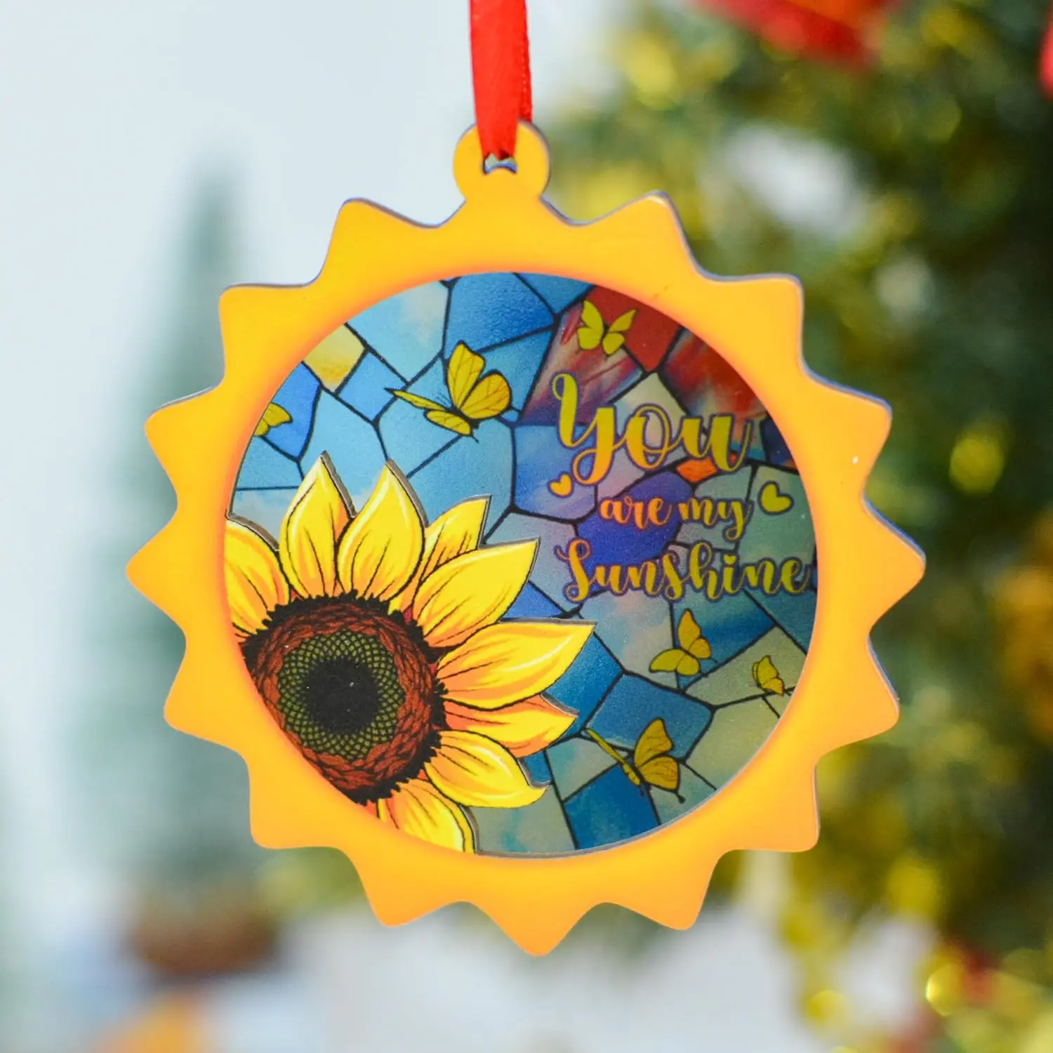 Christmas Ornament for Sunflower Lovers, You are My Sunshine Sunflower Christmas Hanging Ornament, Xmas Gift, Sunflower Tree Decor