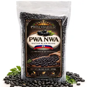 PrincessDallc PWA NWA Haitian Black Beans 16 oz Premium Quality All Natural Flavorful 454g