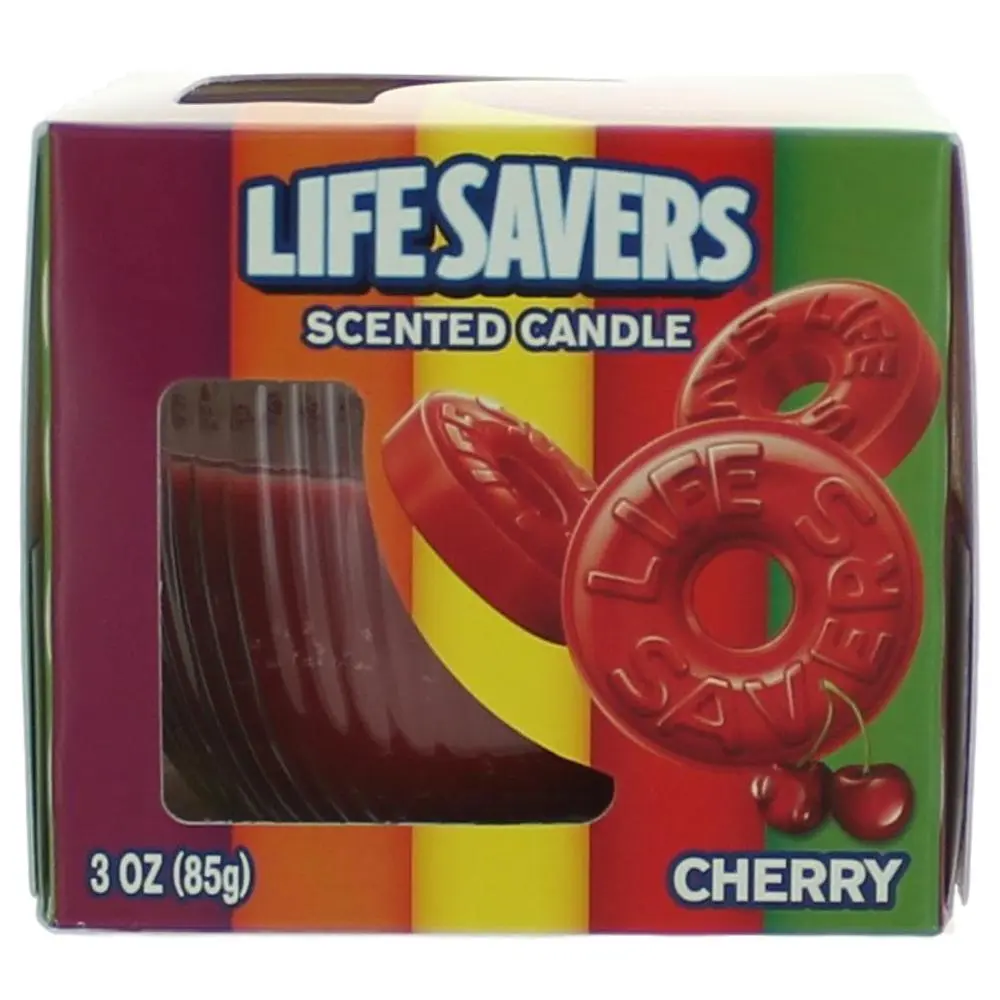 Life Savers Cherry Scented Candle, 3 oz Jar, Home Room Decor