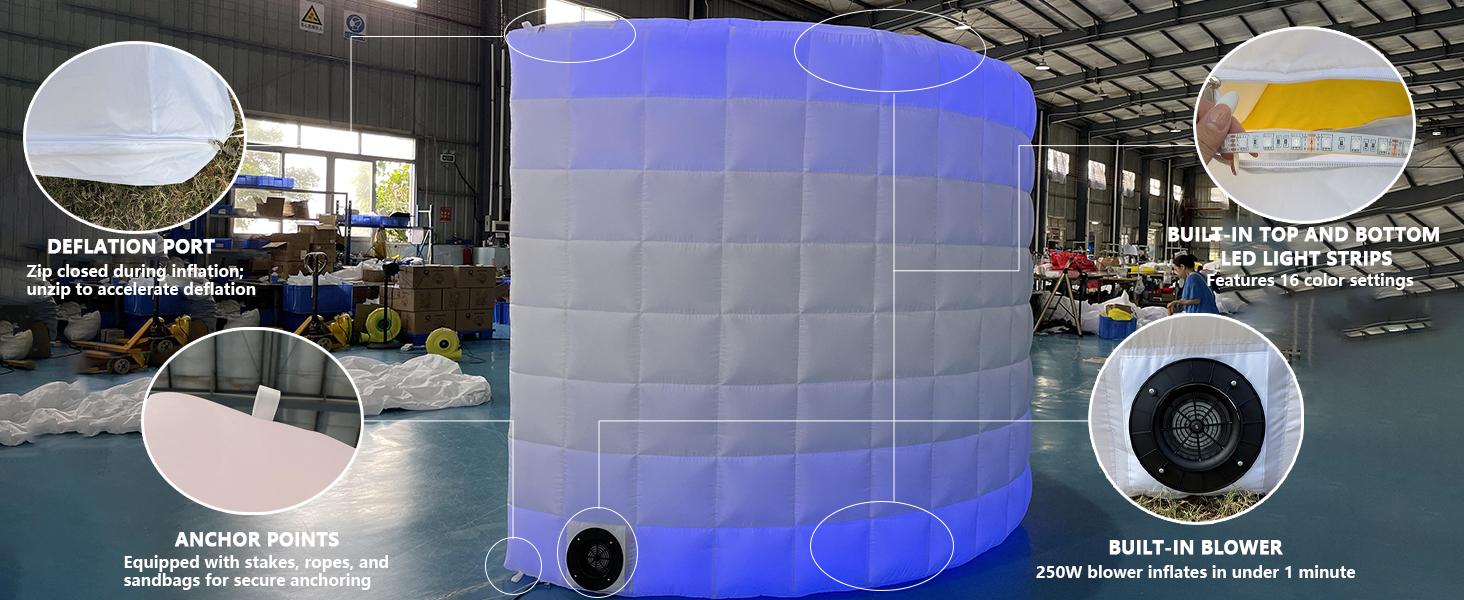 SAYOK Inflatable Photo Booth Wall (White, 119' 'x 59''x 91'') Selfie Booth Backdrop, Photo Booth Enclosure Inflatable Photo Shoot Background White Wall for Wedding Party Exhibition Event SAYOK Inflatable Photo Booth Wall (White, 119' 'x 59''x 91'') Selfie Booth Backdrop, Photo Booth Enclosure Inflatable Photo Shoot Background White Wall for Wedding Party Exhibition Event