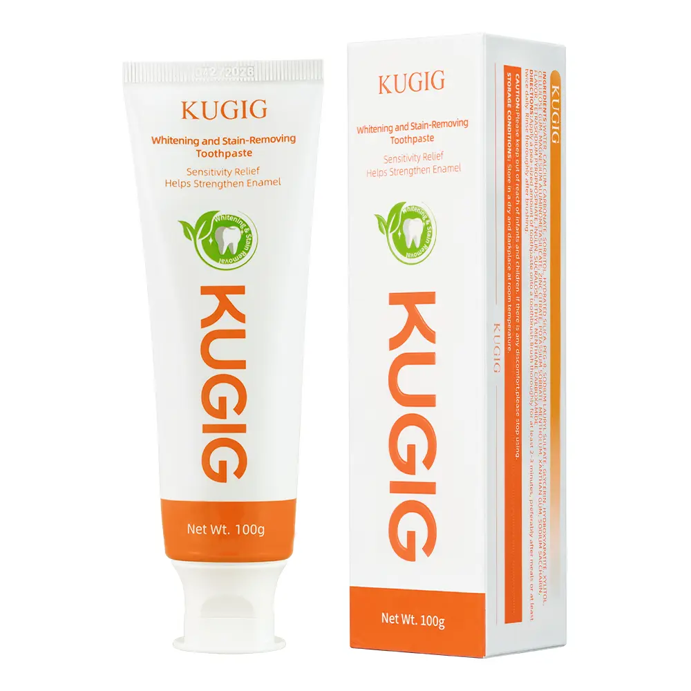 KUGIG Toothpaste Alternative - Gentle Fluoride-Free Mint Fresh Formula for Adults' Sensitive Teeth, Breath Care, Anti-Cavity Toothpastes with Cavity Protection, Gum Care, Plaque Removal & Surface Stain Cutting for Bright Smile