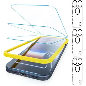 [3 Pack for  17 Pro Max Screen Protector, Anti-Blue Light, [Eye Protection] 9H+ Tempered Glass with Camera Lens Protector