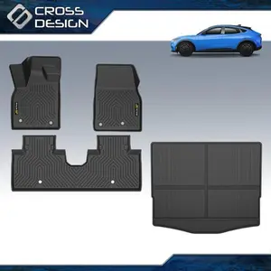 CROSSDESIGN Floor Mats Cargo Liner TPE All Weather fits 2021-24 25 Ford Mustang Mach E