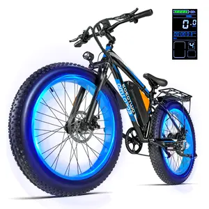 EOEOTWO Adult electric bicycle, 1500W motor, 26-inch wide tire electric bicycle, equipped with 48 volts 20 ampere-hour battery, maximum speed 30 miles per hour, range 30-70 miles electric mountain bike, 7-speed electric mountain bike