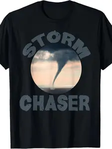 Weather Storm Tornado Hurricane Chaser T-shirt, Christmas Eve, for adults, outdoor inspired, Thanksgiving, Halloween, office commute, moisture-wicking, breathable comfort