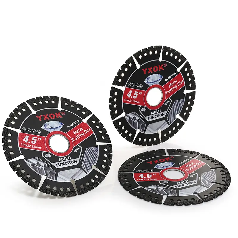 YXOK  4.5"(115MM) 3PCS Diamond Multi-purpose Saw Blades for Marble, Quartz, Stone, Tile, Metal, Plastic Angle Grinder Cutting Saw Blades Power Tool Abrasive Abrasive Materials