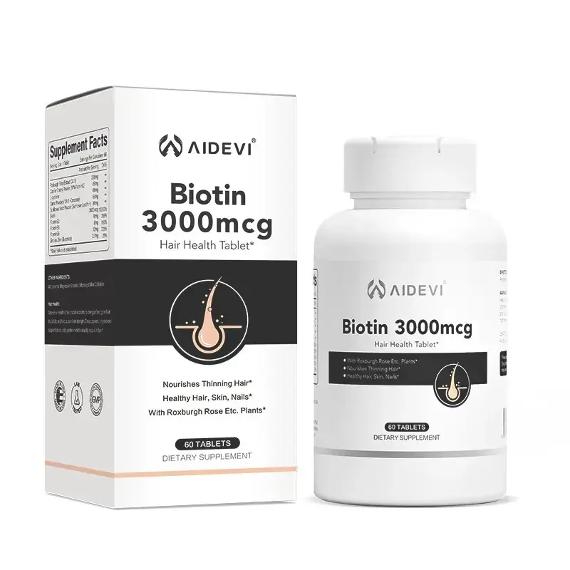 AIDEVI Biotin 3000 mcg Dietary Supplement for Hair, Skin & Nails Support, 60 Tablets