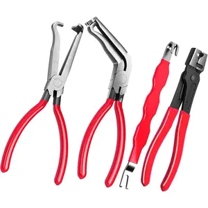 4 count Electrical Disconnect Pliers Set, Automotive Electrical Connector Separator  with 60? & Straight Pliers,  Injector  Coil Tool Kit for
