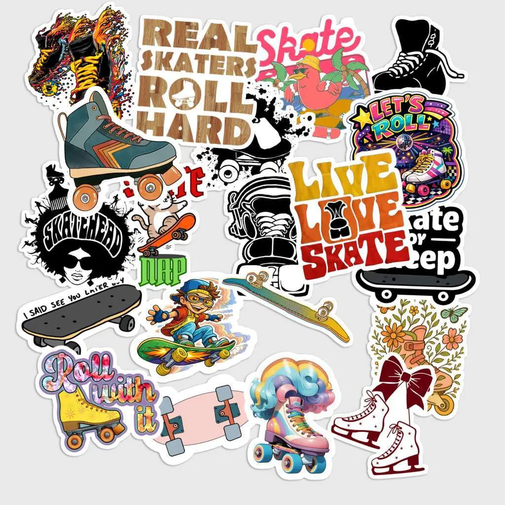 Sticker Pack 20 Skate Vibe Sticker Street Style Aesthetic Vinyl Decal for Laptop Skateboard Cool Urban Design for Skaters and Youth Culture Fans