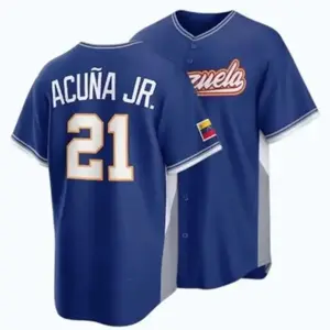 Ronald Acuña Jr. Jersey,Venezuela 2026 Royal White Shirt Custom Jersey #Baseball #gift