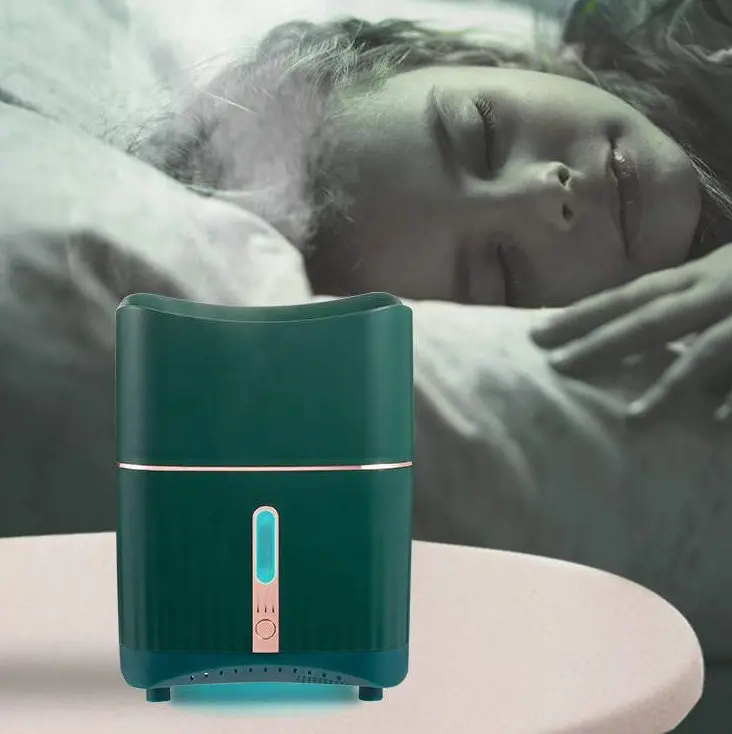 Large Mist Aromatherapy Spray Humidifier - Glaze White & Emerald Green Desktop Humidifier with Air Filtration & Mechanical Operation 146x146x183MM