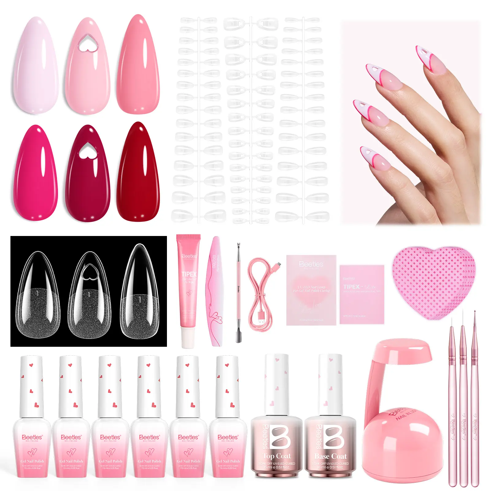Tipex Lite Hearts in Bloom Nail Tips Kit
