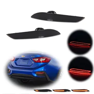 2pcs For 2016 2017 2018 2019 Chevrolet Cruze Smoke Rear Reflector Sequential LED Tail Brake lamps lights,Replace OEM 84037297, 84037296