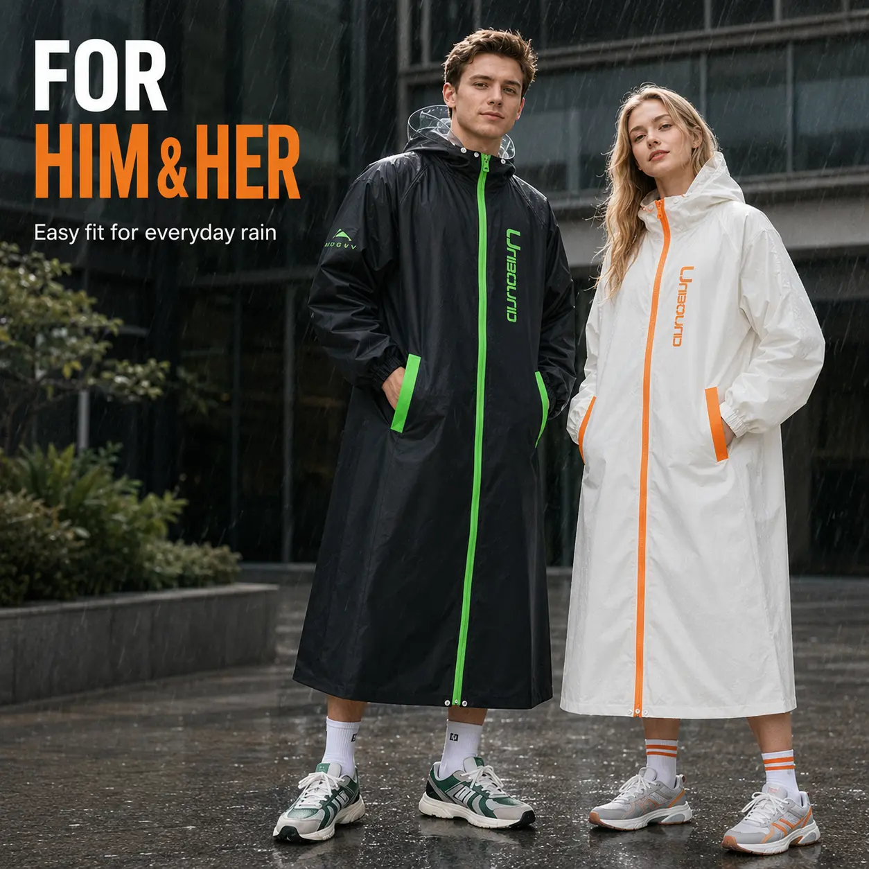 Unisex Thick Waterproof Outdoor Raincoat - Full Body Coverage Rainproof Baggy Jacket for Spring Outdoor Riding, Cycling