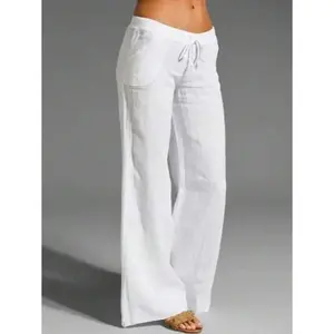 PETITE Women's Elegant Resort Casual Linen-Look Pants Fabric Fit
