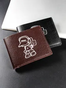 Music Cartoon Boy Pattern Wallet, Simple Durable Short Wallet, Men's Business Wallet, High-Quality Card Holder, Multifunctional for Daily Use