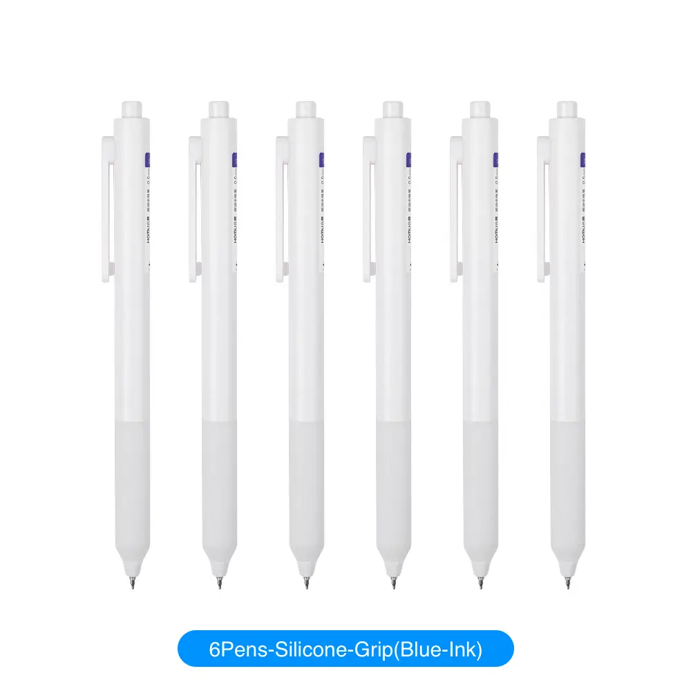 6pcs/8pcs/12pcs Gel Pens Quick Dry Black/Blue Ink Minimalist 0.5mm Fine Point Premium Retractable Rolling Ball Smooth Writing for School Supplies Office