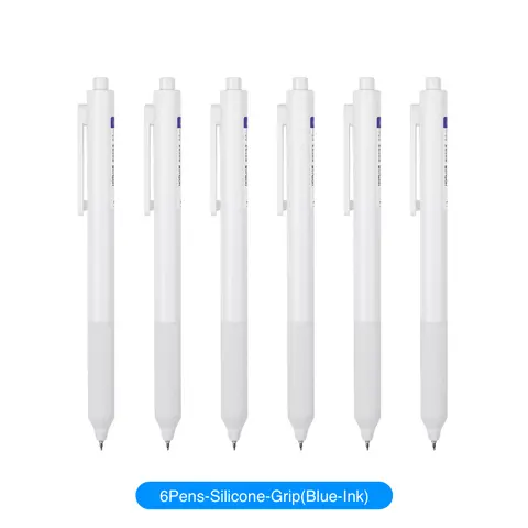 6pcs/8pcs/12pcs Gel Pens Quick Dry Black/Blue Ink Minimalist 0.5mm Fine Point Premium Retractable Rolling Ball Smooth Writing for School Supplies Office