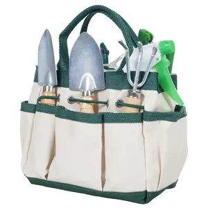 50-132 7 Piece Mini Gardening Tool Set and Carrying Bag, Beige