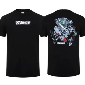 1500 HP Blown Big Block Engine T-Shirt Men’s Cotton Short Sleeve Car Graphic T-Shirt Casual Menswear graphic tee