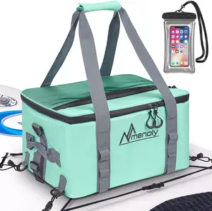Menoly Paddle Board Accessories Cooler 25L Oxford Fabric Sup Kayak Deck Cooler Bag with Waterproof Phone Pouch Adjustable Strap Bottle Opener Fits 30 Cans for Paddleboarding Kayaking Camping