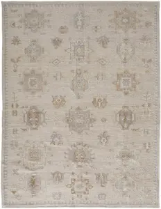 212 MAIN 8 x 10 ft. Tan & Brown Floral Hand-Knotted Stain-Resistant Rectangle Home Area Rug