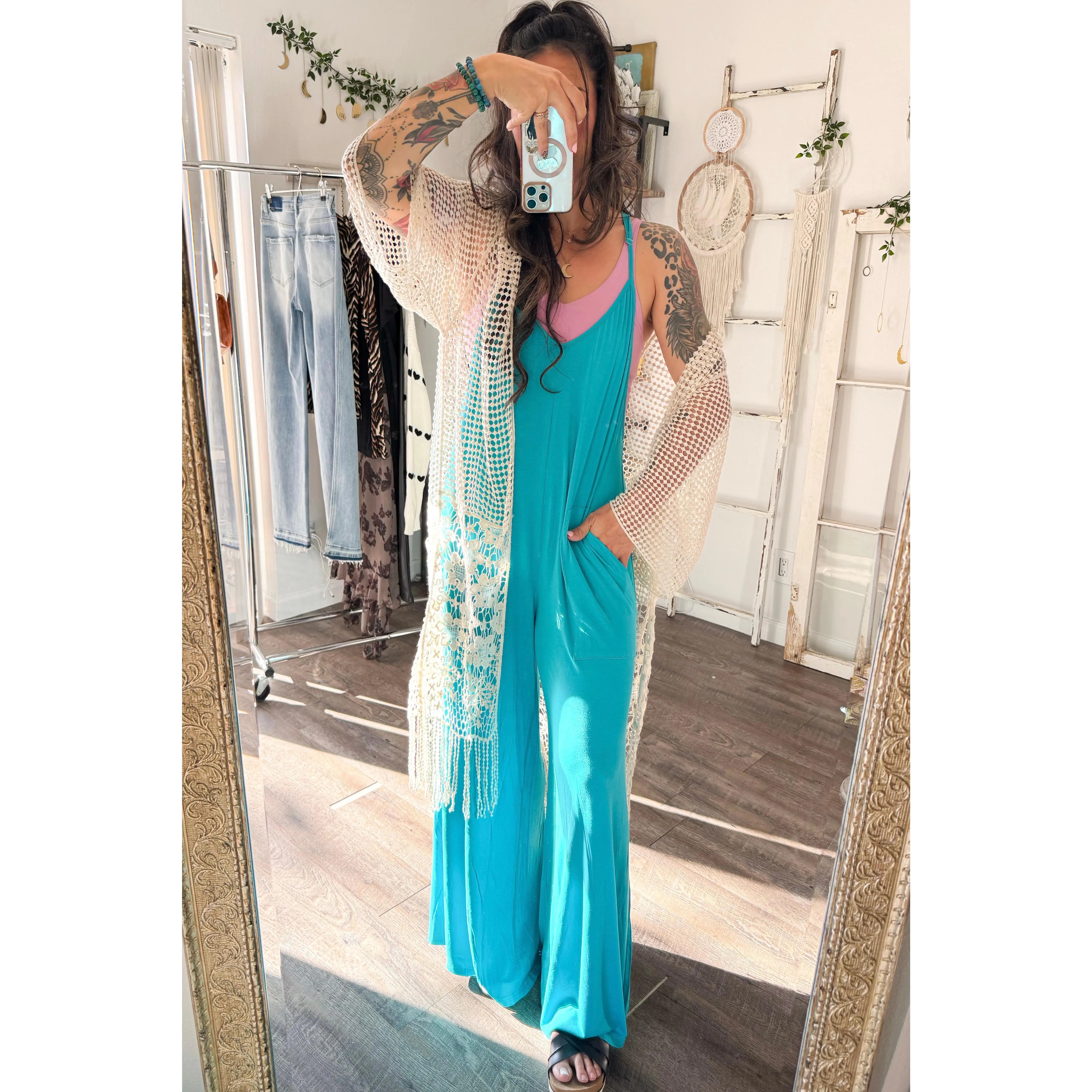 Turquoise Racerback Jumpsuit