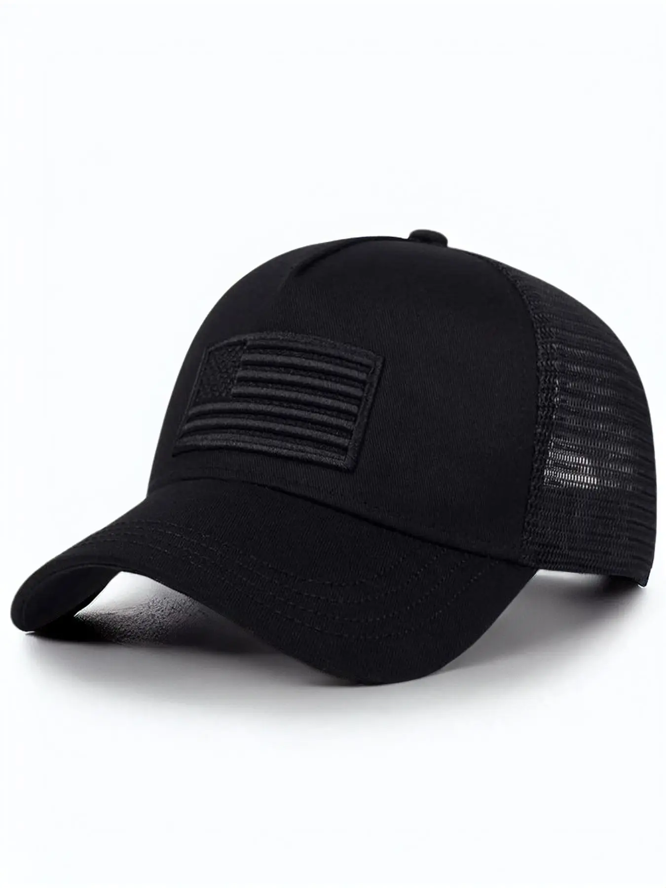 Unisex Funny Flag Design Trucker Hats, Street Trend Adjustable Strap Flag Patch Baseball Hat for Country Boys, Outdoor Sports Cowboy Hat for Men and Women for Daily & Back To School, Birthday Outfits