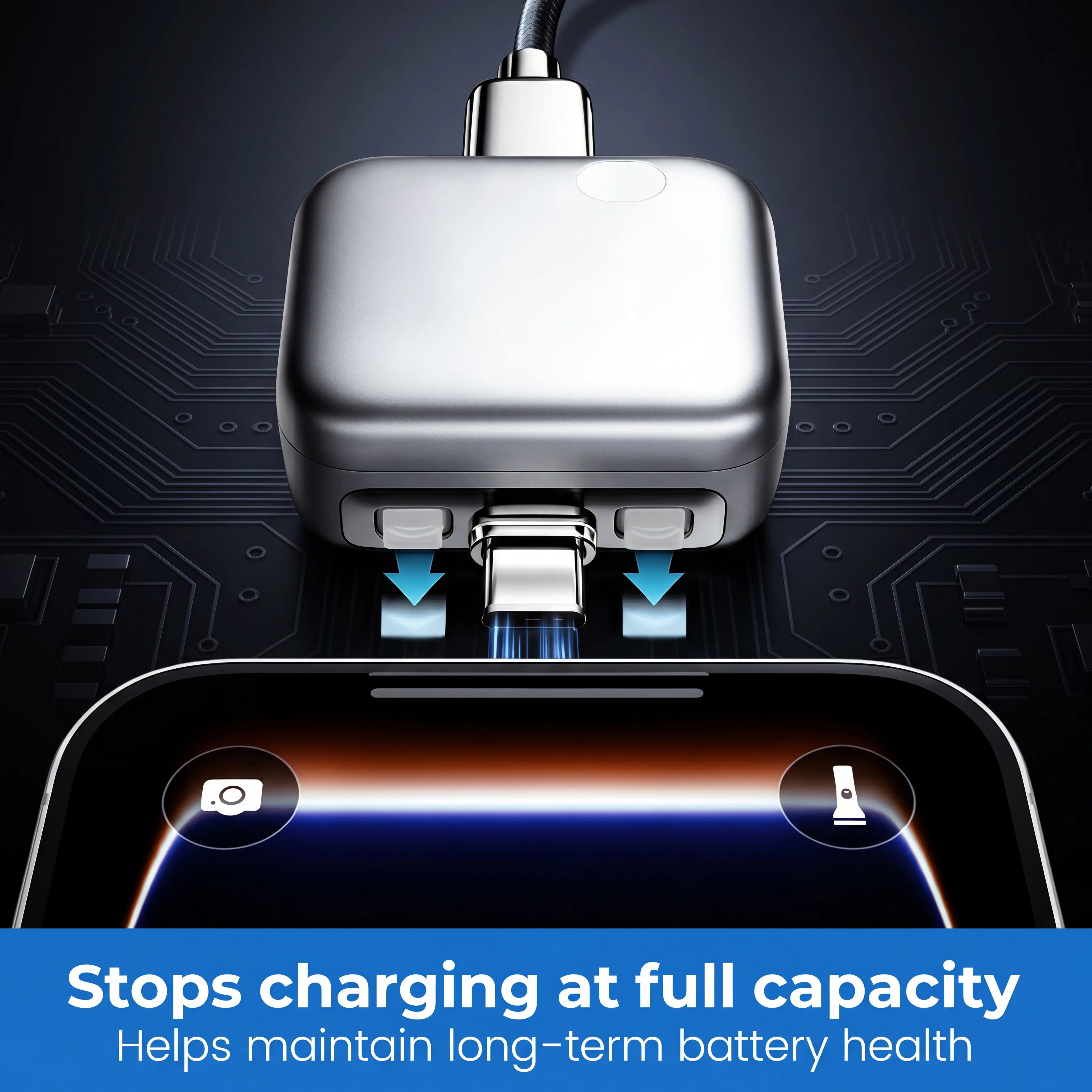 140W intelligent charger, automatic power-off charging protection, overcharge protection adapter, compatible with multiple devices, suitable for mobile phones, computers, tablets, and USB charging cables.